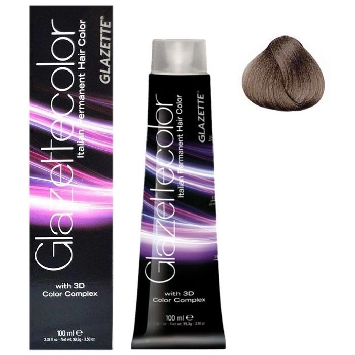 Фарба-догляд Glazette Permanent Hair Color Smoky 8K димчаcтий світло-русий 100 мл