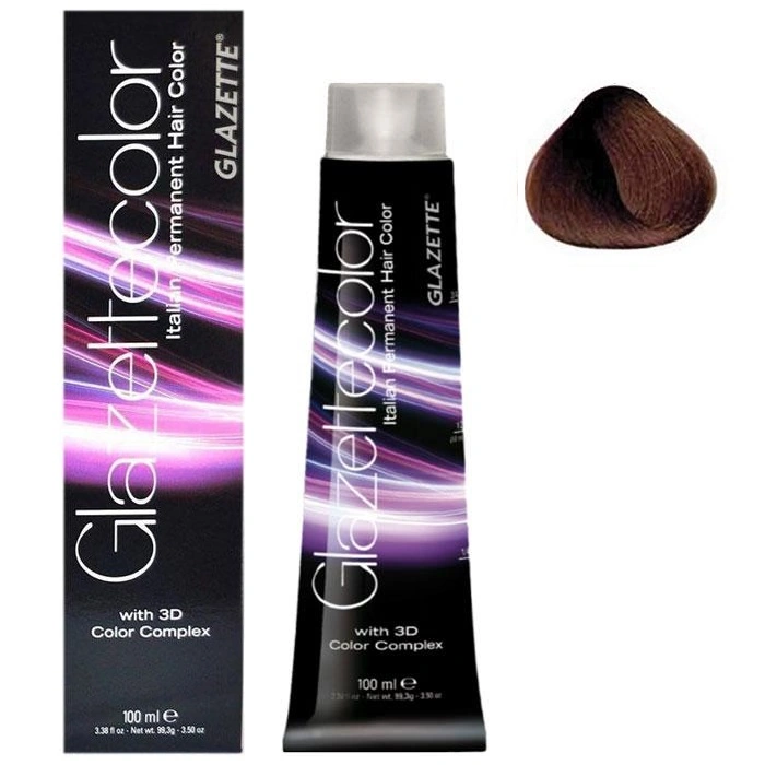 Фарба-догляд Glazette Permanent Hair Color Gold 6D темно-золотистий блонд 100 мл