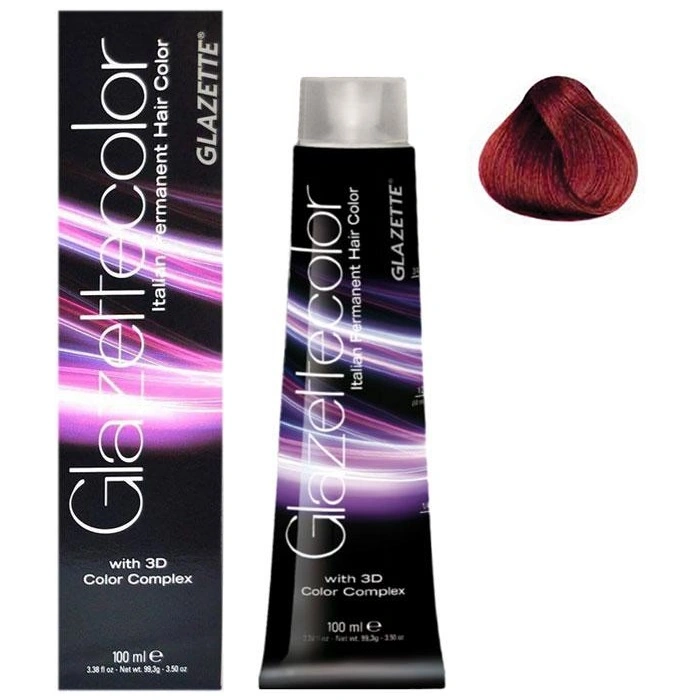 Фарба-догляд Glazette Permanent Hair Color Irisee 6P червоно-фіолетовий темно-русий 100 мл