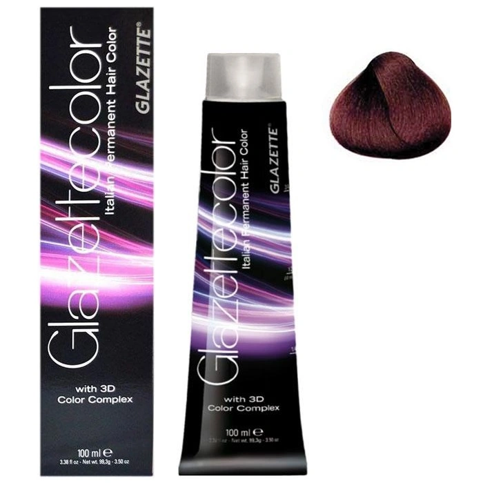 Фарба-догляд Glazette Permanent Hair Color Irisee 6RU рубіново-червоний темно-русий 100 мл