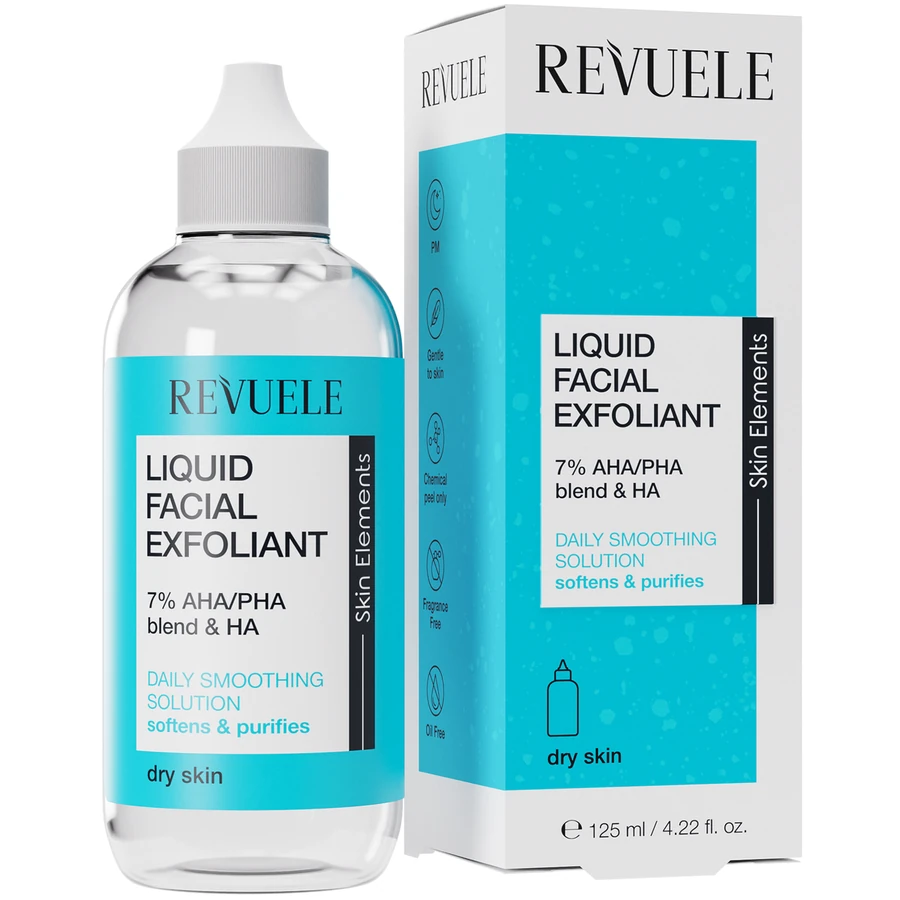 Ексфоліант для обличчя 7% Revuele Liquid Facial Exfoliant 7% AHA/PHA Blend & HA AHA, PHA, Гіалуронова кислота 125 мл