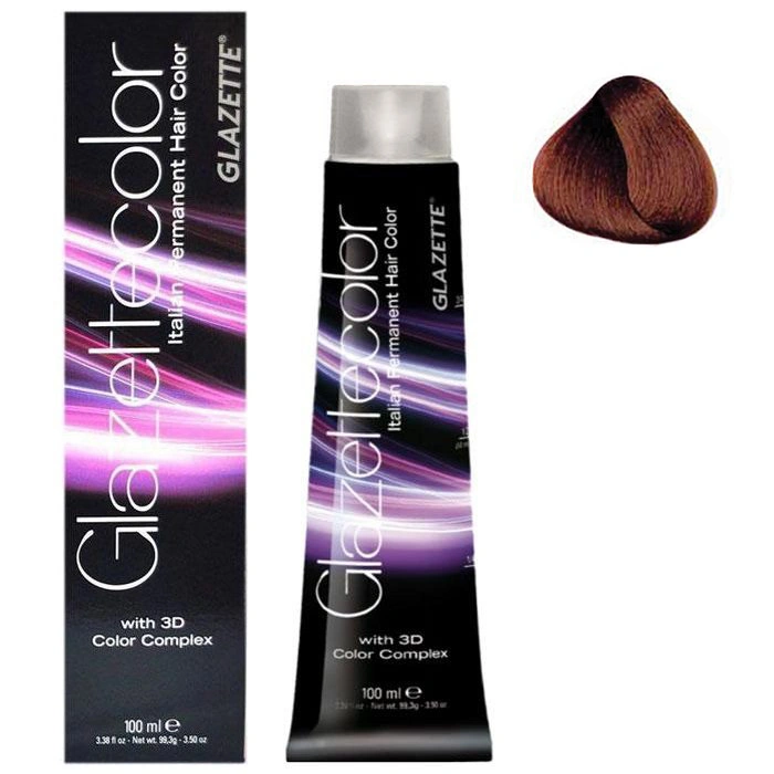 Фарба-догляд Glazette Permanent Hair Color Copper 6R темно-мідний блонд 100 мл