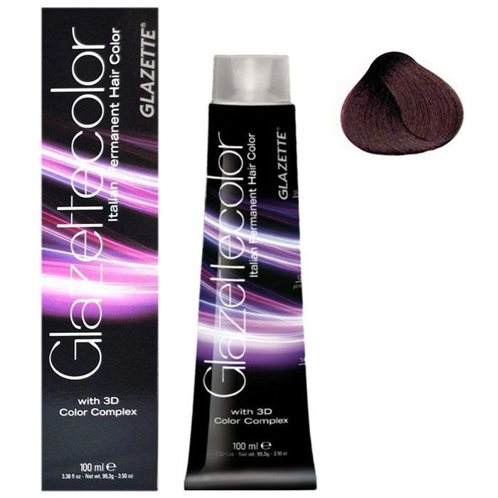 Фарба-догляд Glazette Permanent Hair Color Copper 4R середній мідно-коричневий 100 мл