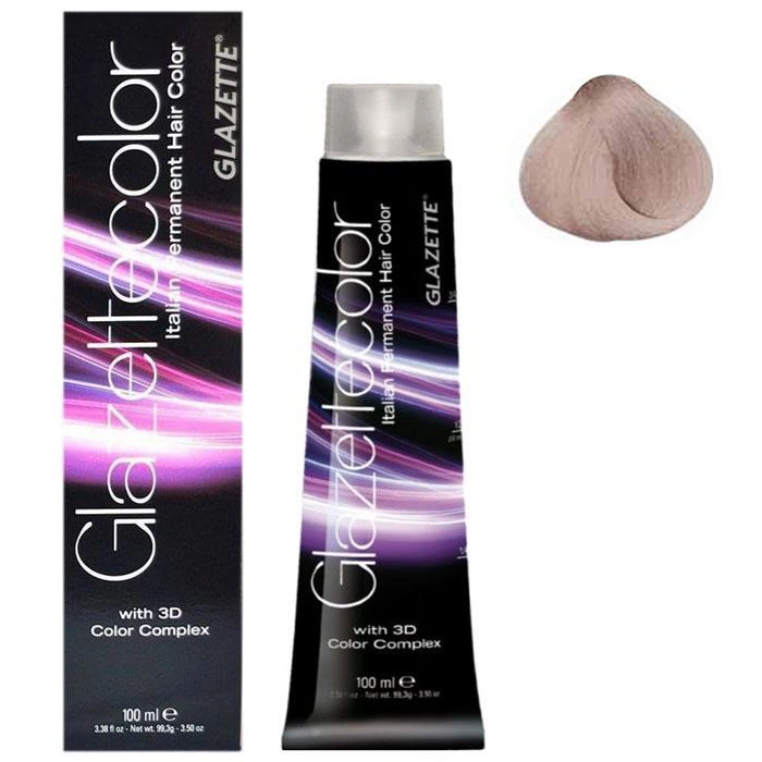 Фарба-догляд Glazette Permanent Hair Color Superlight SSA сріблястий суперлайт 100 мл