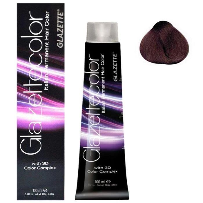 Фарба-догляд Glazette Permanent Hair Color Colonials 4CL амазонський середньо-коричневий 100 мл