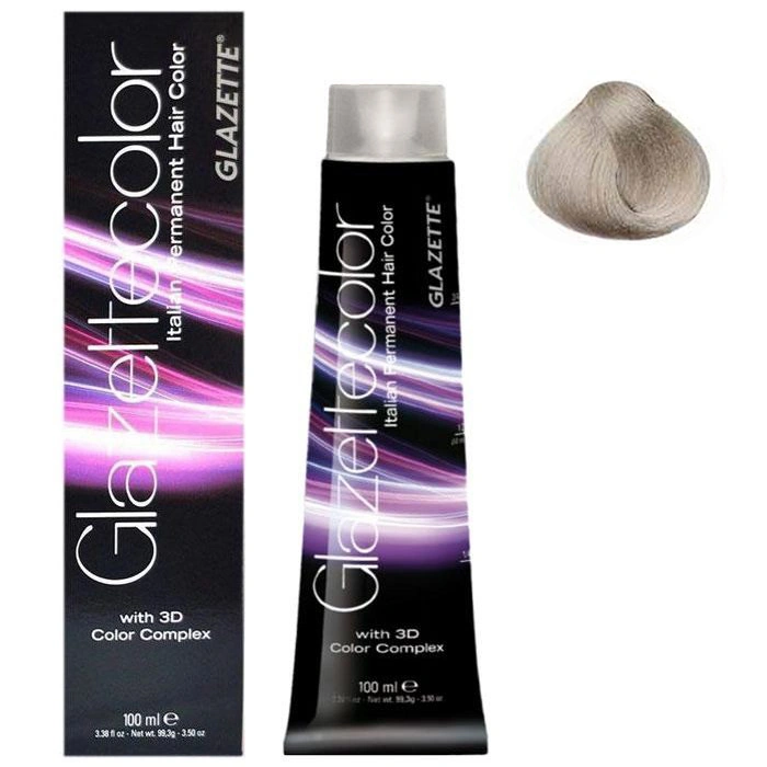Фарба-догляд Glazette Permanent Hair Color Arctics 11AA арктичне срібло 100 мл
