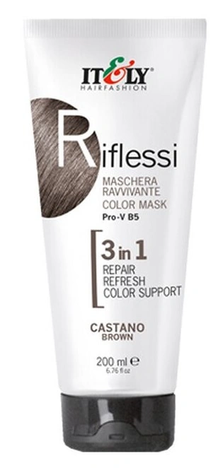 Тонуюча маска для волосся ITELY HAIRFASHION Riflessi Color Mask 3 в 1 Castano коричневий 200 мл