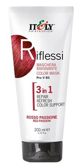 Тонуюча маска для волосся ITELY HAIRFASHION Riflessi Color Mask 3 в 1 Rosso Passione червона пристрасть 200 мл