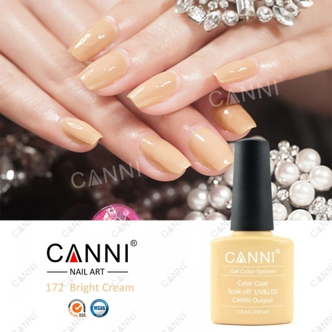 Уцінка! Гель-лак Canni Gel Polish №172 7,3 мл Discount ярко-кремовий, емаль