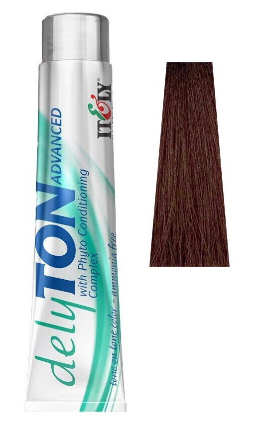 Безаміачна фарба-догляд ITELY HAIRFASHION Delyton Advanced 5CH світло-коричневий шоколад 60 мл