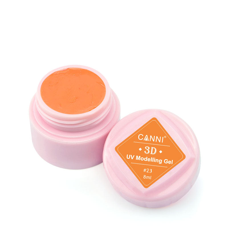 Уцінка! Гель-пластилін для 3D моделювання Canni UV Modelling Gel №23 8 мл Discount апельсиновий