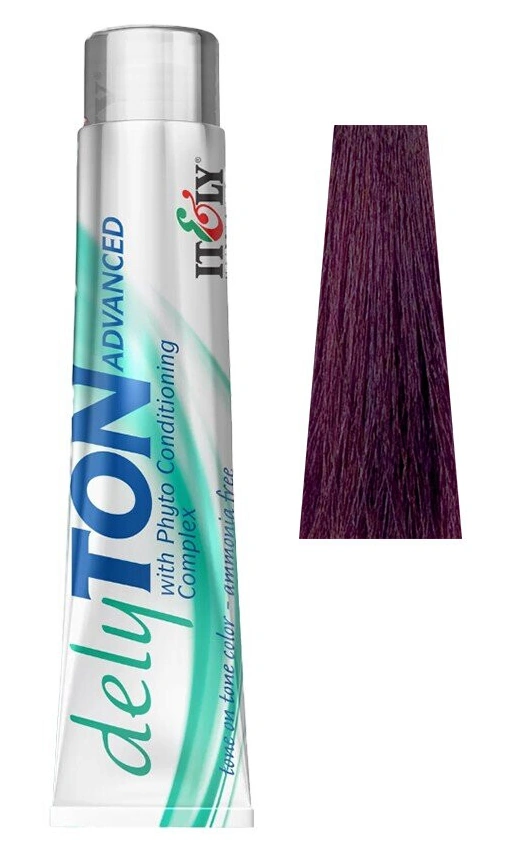 Безаміачна фарба-догляд ITELY HAIRFASHION Delyton Advanced 5V світло-фіолетовий червоно-коричневий 60 мл