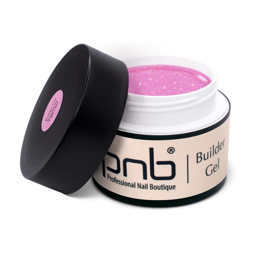 Гель моделюючий "Промениста орхідея" PNB Builder Gel Radiant Orchid насичений рожевий, з пластівцями юкі 50 мл