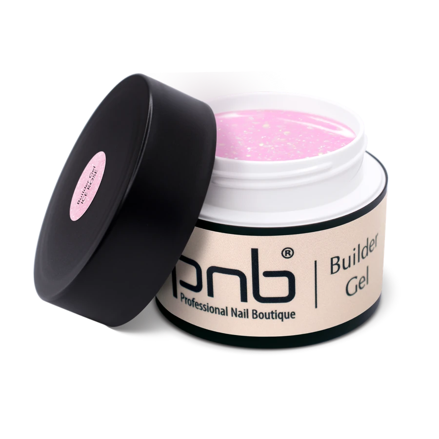 Гель моделюючий "Крижана троянда" PNB Builder Gel Ice Rose світло-рожевий, з пластівцями юкі 50 мл
