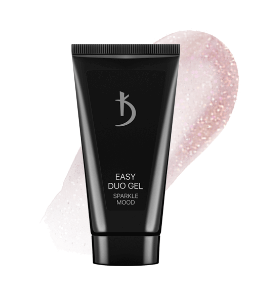 Акрил-гель Kodi Easy Duo Gel №9 Sparkle Mood бежевий з голографічним сяйвом 30 г