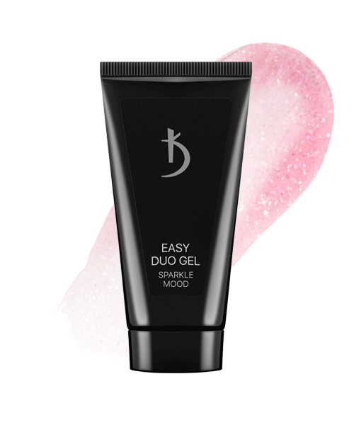 Акрил-гель Kodi Easy Duo Gel №11 Sparkle Mood рожевий з м`яким рожевим переливом 30 г