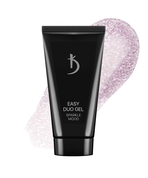 Акрил-гель Kodi Easy Duo Gel №17 Sparkle Mood світло-бузковий з голографічним переливом 30 г