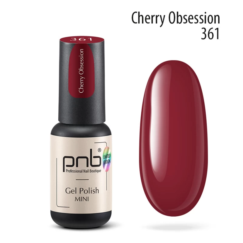 Гель-лак PNB Mini №361 Cherry Obsession стигла вишня 4 мл