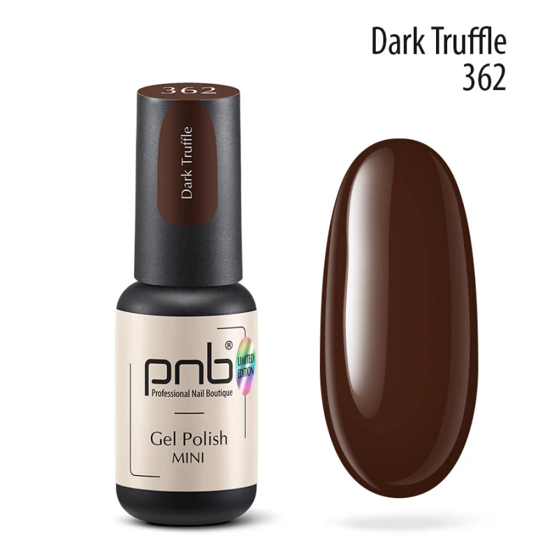 Гель-лак PNB Mini №362 Dark Truffle трюфельний 4 мл
