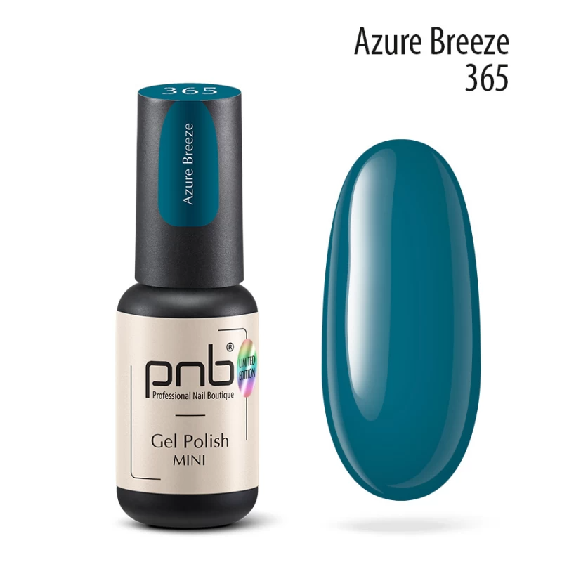 Гель-лак PNB Mini №365 Azure Breeze блакитний бриз, емаль 4 мл