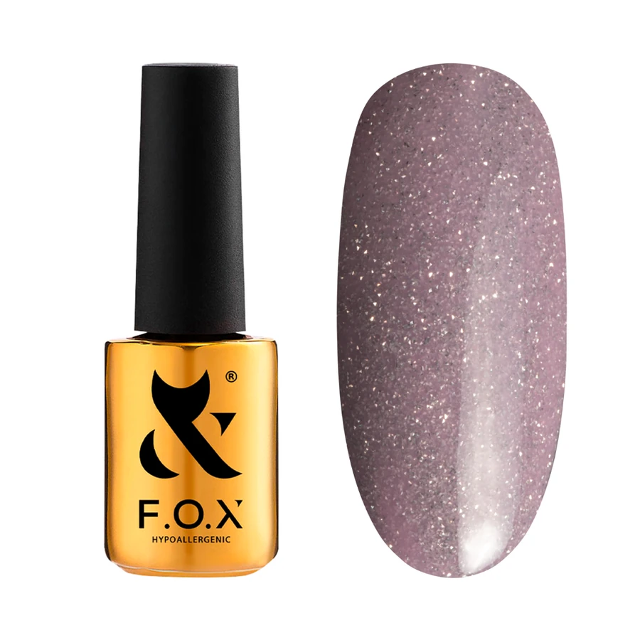 Гель-лак FOX Sparkle 006 пудрово-рожевий, зі світловідбиваючими блискітками 7 мл