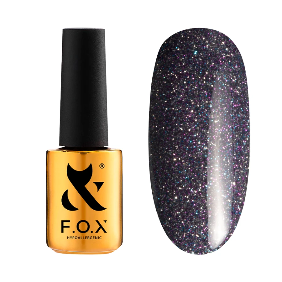 Гель-лак FOX Sparkle 008 фіолетовий, зі світловідбиваючими блискітками 7 мл