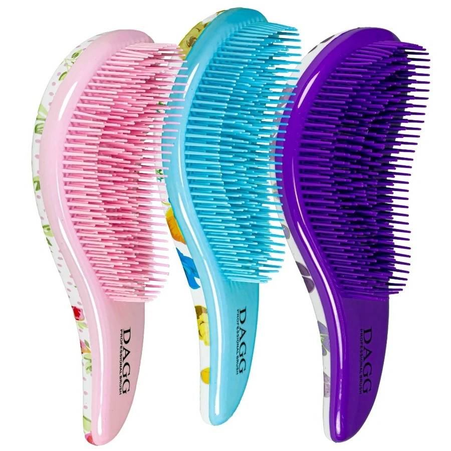 Щітка масажна для волосся з квітковим принтом DAGG Hairbrush 5039 в асортименті