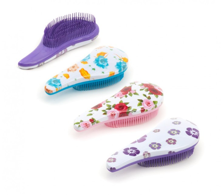 Щітка масажна для волосся з квітковим принтом DAGG Hairbrush 5039 в асортименті