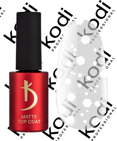 Матове верхнє покриття для гель-лаку Kodi Matte Top Coat Art 04 без липкого шару, з білими пластівцями 7 мл