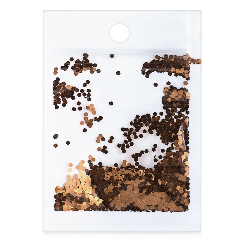 Паєтки для нігтів шестигранники Molekula Sequins for Nails (Copper) мідні