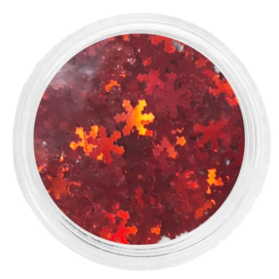Паєтки для нігтів сніжинки Molekula Sequins for Nails (Red Snowflakes) червоні