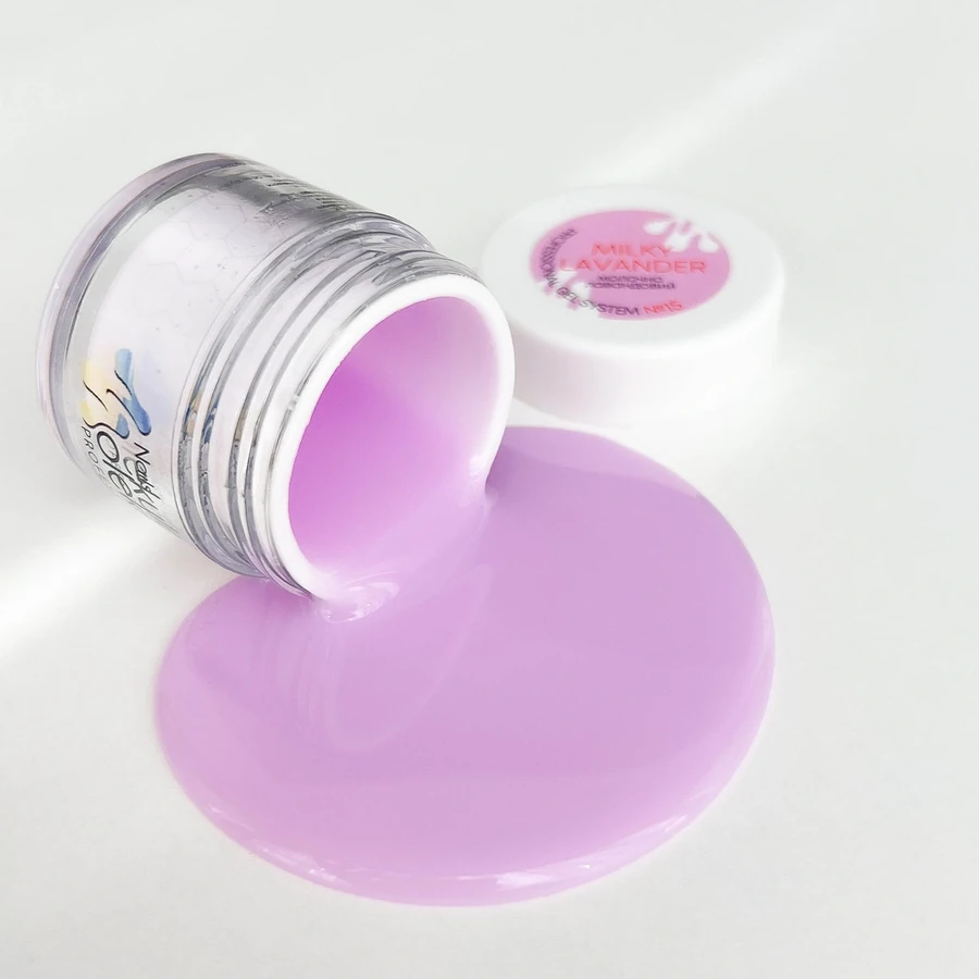 Камуфлюючий гель для моделювання нігтів Molekula Gel Milky Lavander молочно-лавандовий 50 мл