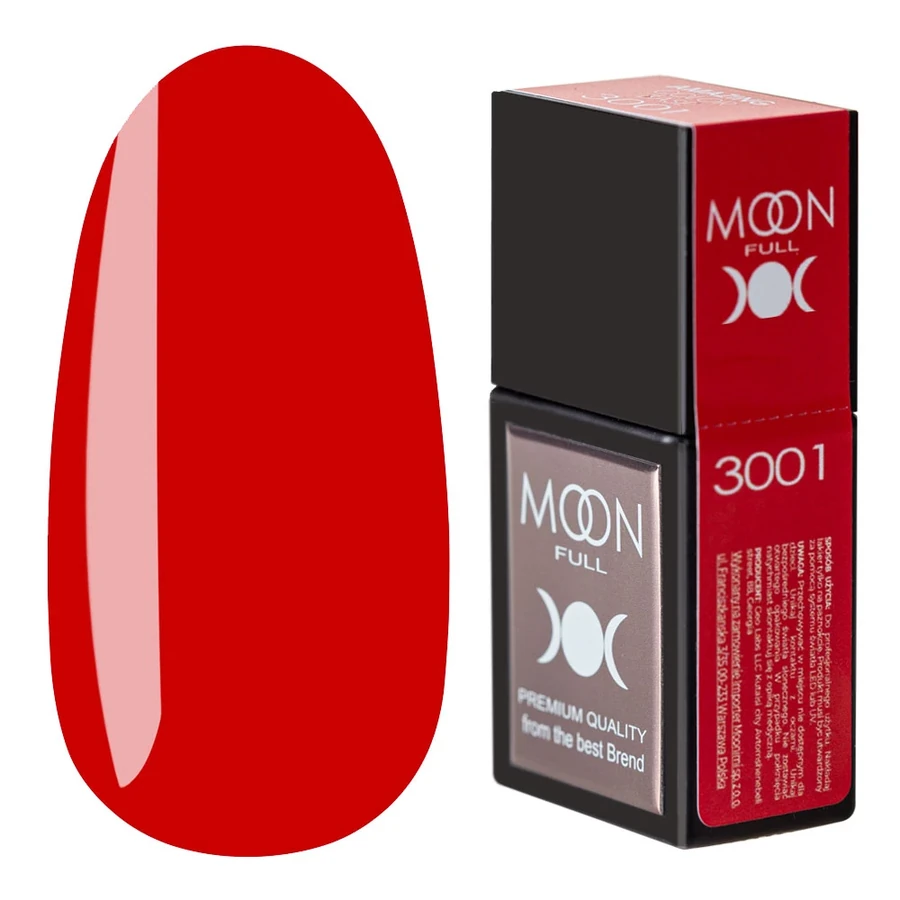 Кольорова база для гель-лаку MOON FULL Amazing Color Base №3001 червоний, емаль 12 мл