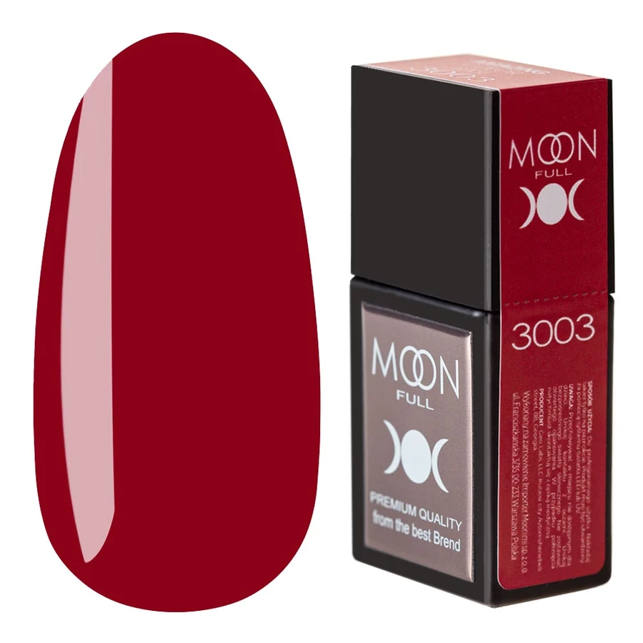 Кольорова база для гель-лаку MOON FULL Amazing Color Base №3003 червоний, емаль 12 мл