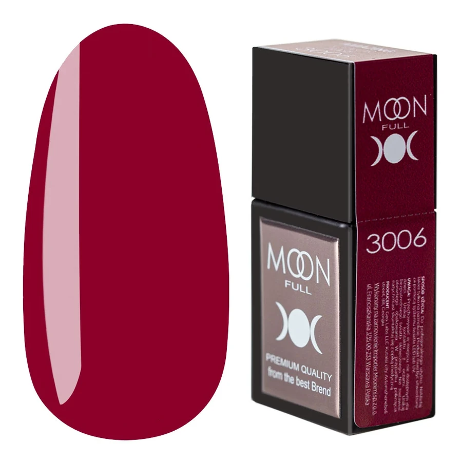 Кольорова база для гель-лаку MOON FULL Amazing Color Base №3006 буряковий, емаль 12 мл