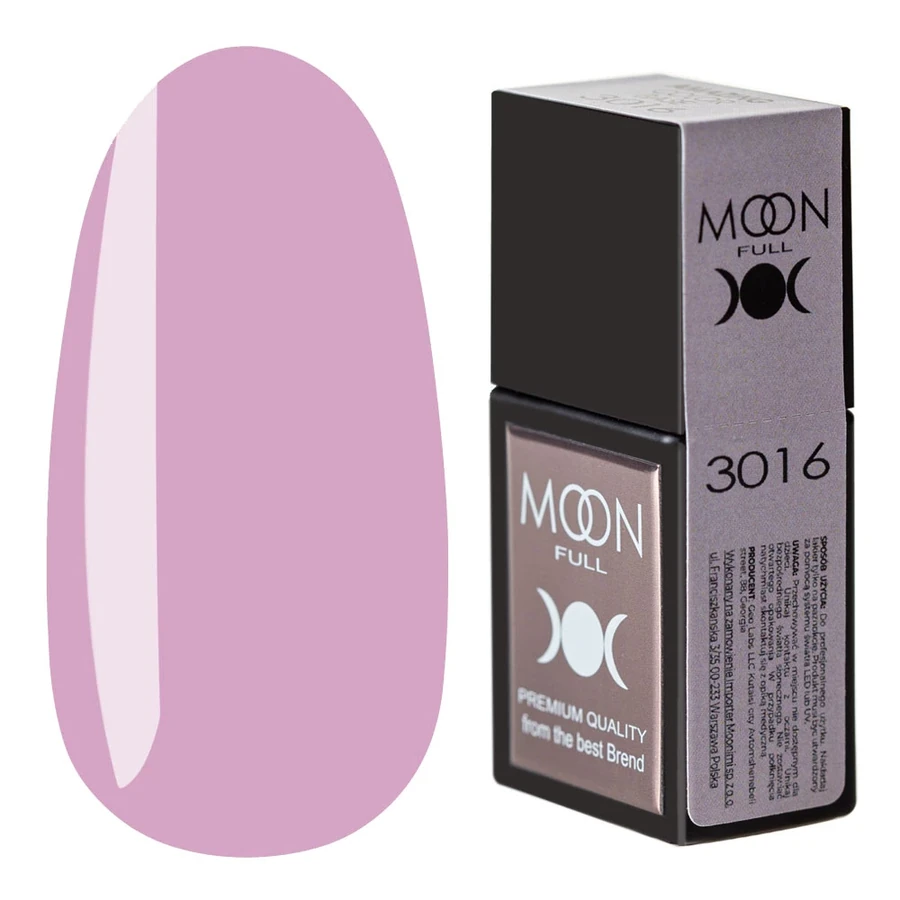 Кольорова база для гель-лаку MOON FULL Amazing Color Base №3016 ліловий, емаль 12 мл