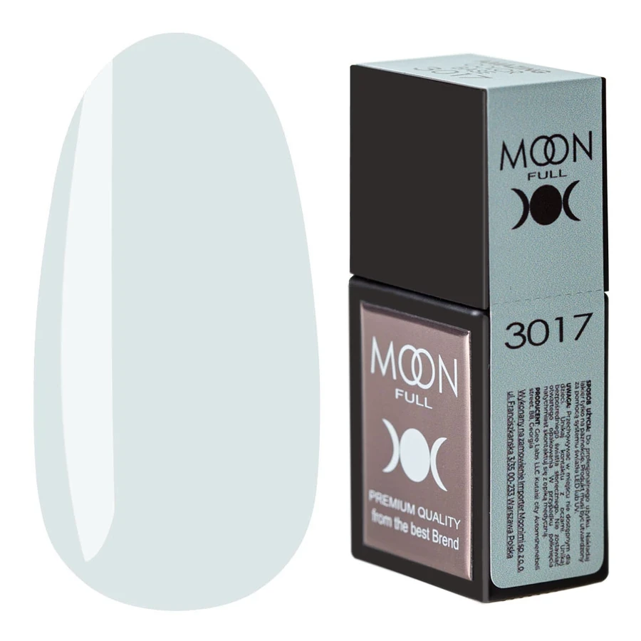 Кольорова база для гель-лаку MOON FULL Amazing Color Base №3017 молочно-блакитний, емаль 12 мл