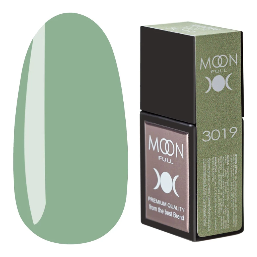 Кольорова база для гель-лаку MOON FULL Amazing Color Base №3019 оливковий, емаль 12 мл