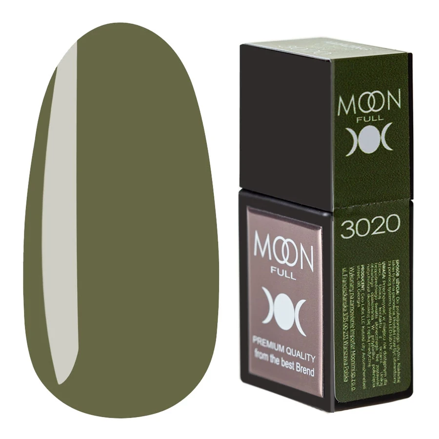 Кольорова база для гель-лаку MOON FULL Amazing Color Base №3020 хакі, емаль 12 мл