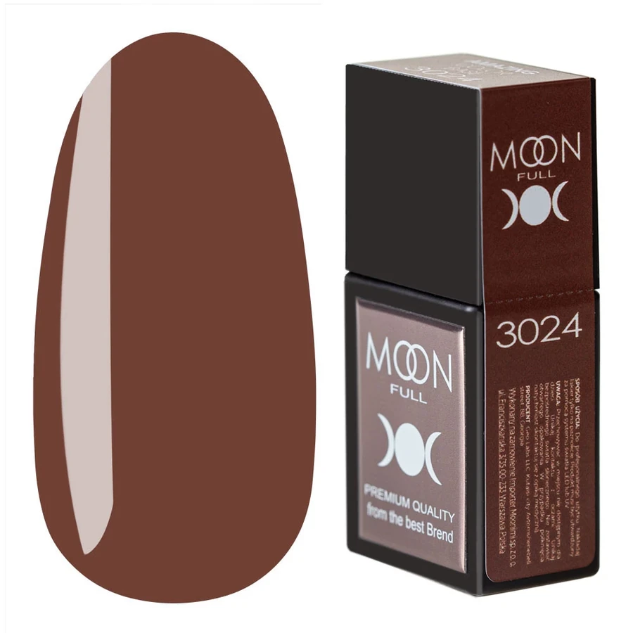Кольорова база для гель-лаку MOON FULL Amazing Color Base №3024 світлий коричневий, емаль 12 мл