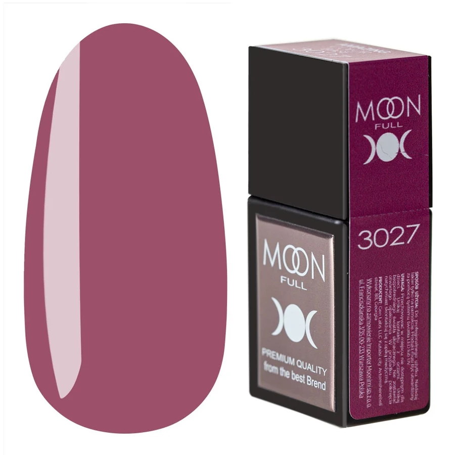 Кольорова база для гель-лаку MOON FULL Amazing Color Base №3027 рожево-коричневий, емаль 12 мл
