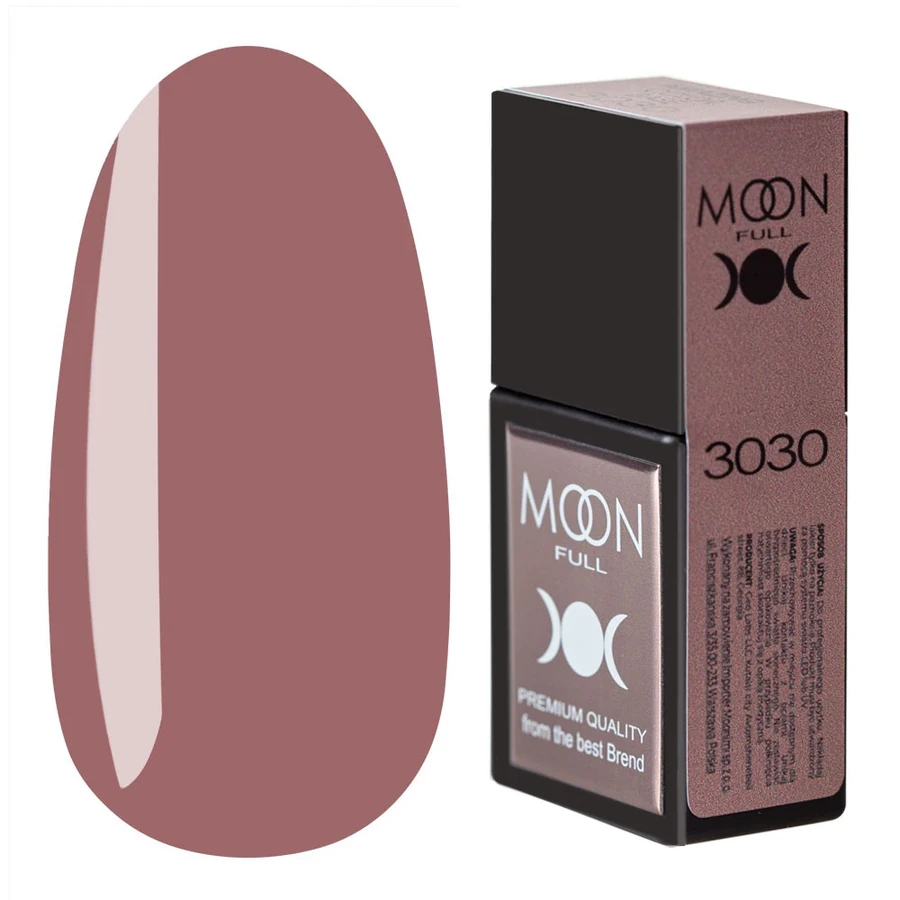 Кольорова база для гель-лаку MOON FULL Amazing Color Base №3030 коричнево-рожевий, емаль 12 мл