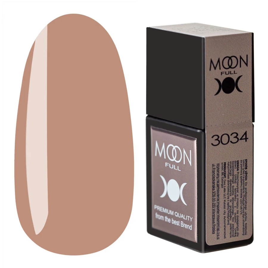 Кольорова база для гель-лаку MOON FULL Amazing Color Base №3034 рожево-бежевий, емаль 12 мл
