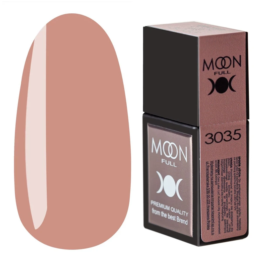 Кольорова база для гель-лаку MOON FULL Amazing Color Base №3035 рожево-бежевий, емаль 12 мл