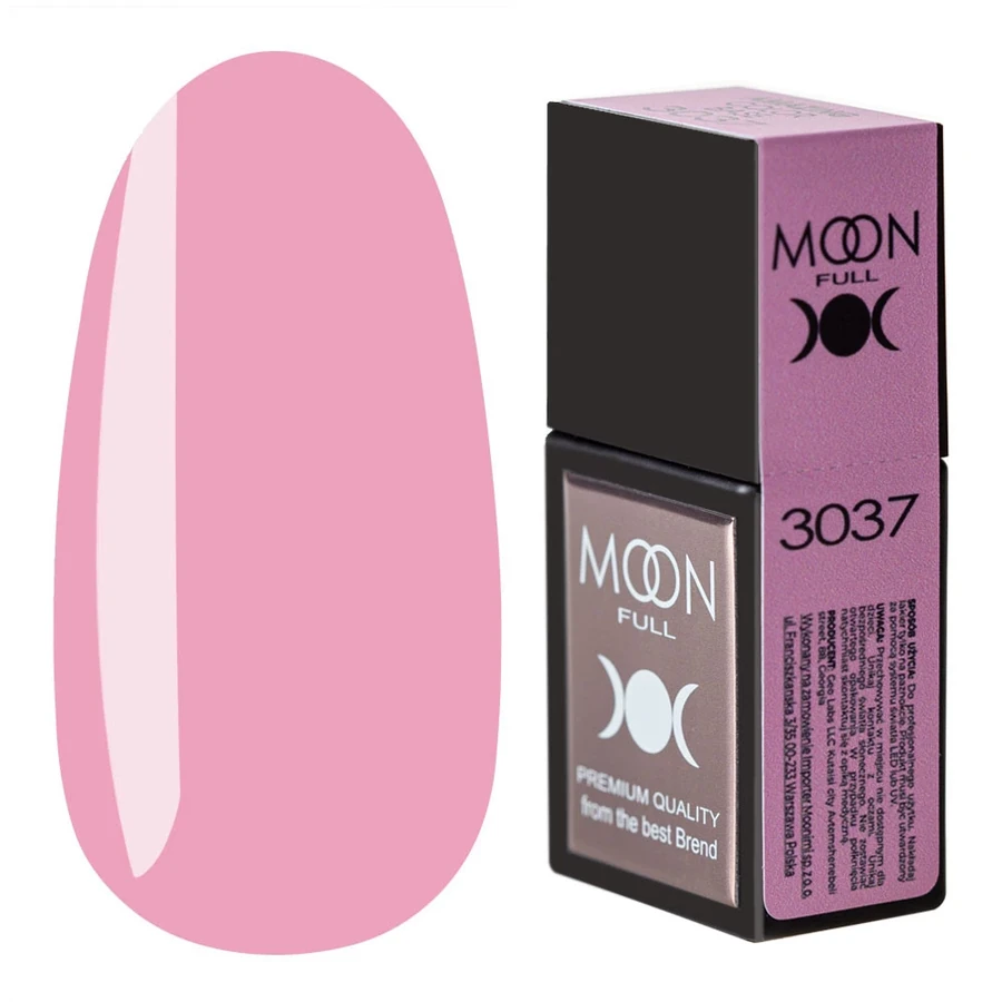 Кольорова база для гель-лаку MOON FULL Amazing Color Base №3037 ніжний рожевий, емаль 12 мл