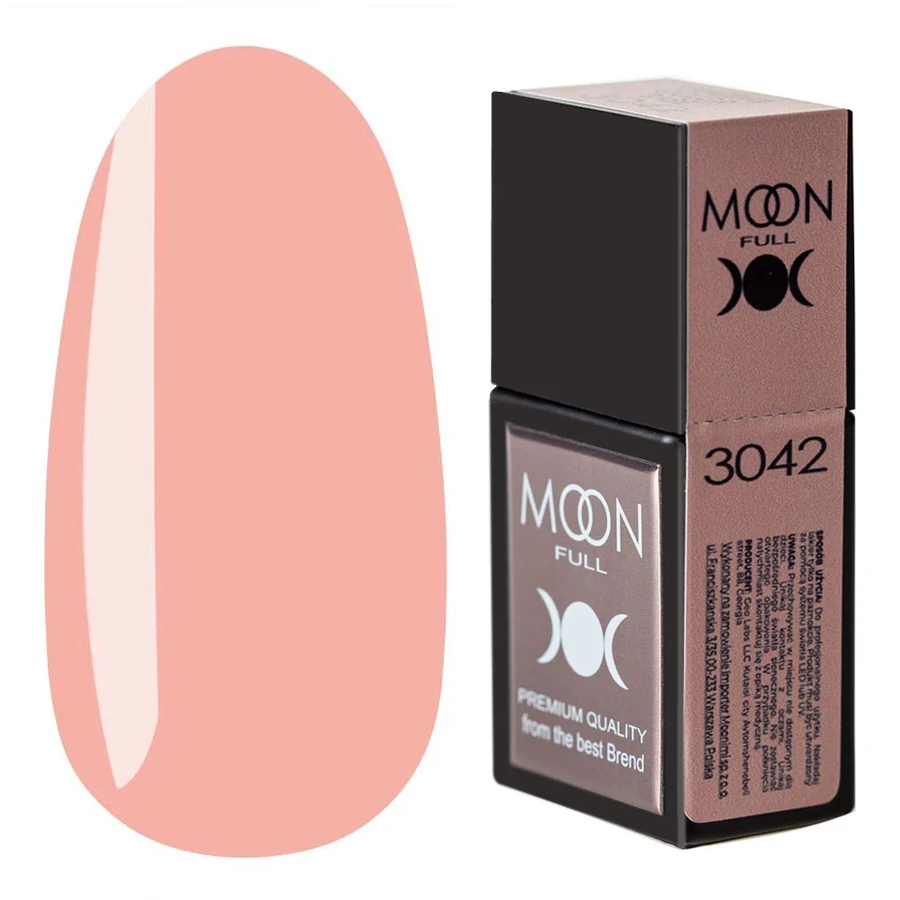 Кольорова база для гель-лаку MOON FULL Amazing Color Base №3042 персиковий, емаль 12 мл