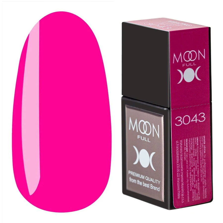 Кольорова база для гель-лаку MOON FULL Amazing Color Base №3043 фуксія, емаль 12 мл