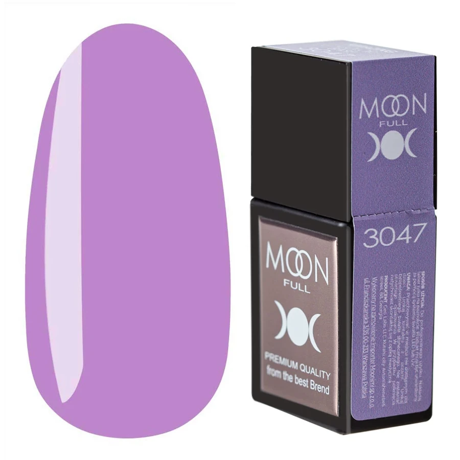 Кольорова база для гель-лаку MOON FULL Amazing Color Base №3047 бузковий, емаль 12 мл