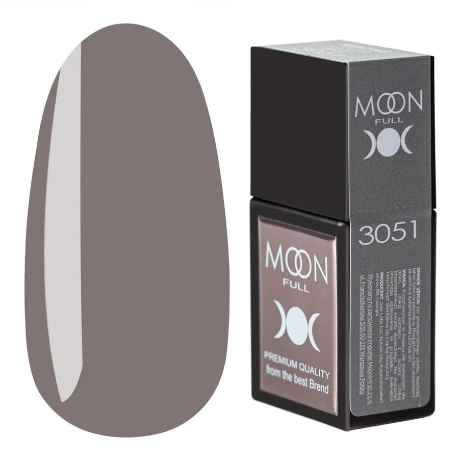 Кольорова база для гель-лаку MOON FULL Amazing Color Base №3051 сірий, емаль 12 мл