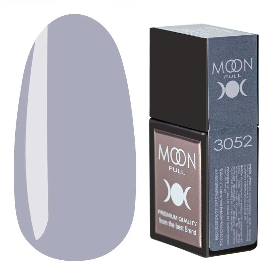 Кольорова база для гель-лаку MOON FULL Amazing Color Base №3052 сіро-блакитний, емаль 12 мл